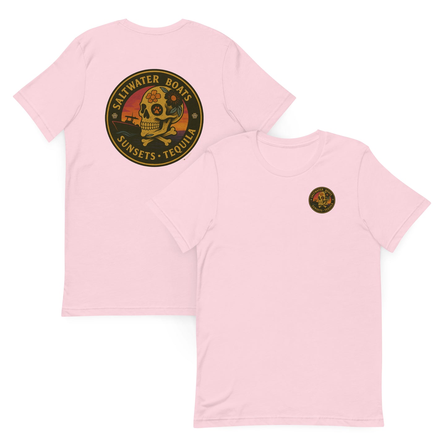 Saltwater, Boats, Sunsets & Tequila - Night Edition – The Everyday Coastal Tee (Unisex Crew Neck)