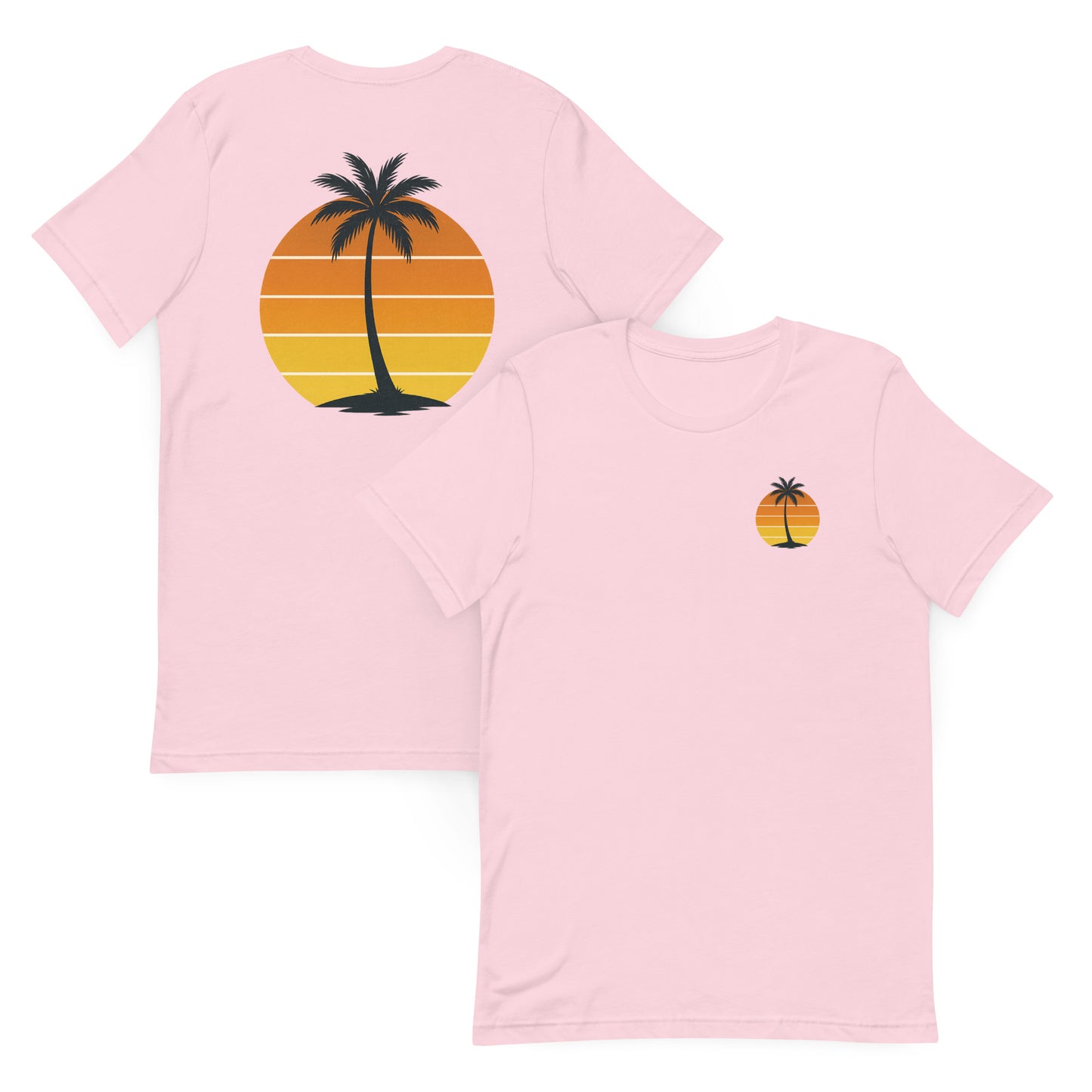 Single Palm at Sunset  Retro Edition – The Everyday Coastal Tee (Unisex Crew Neck)