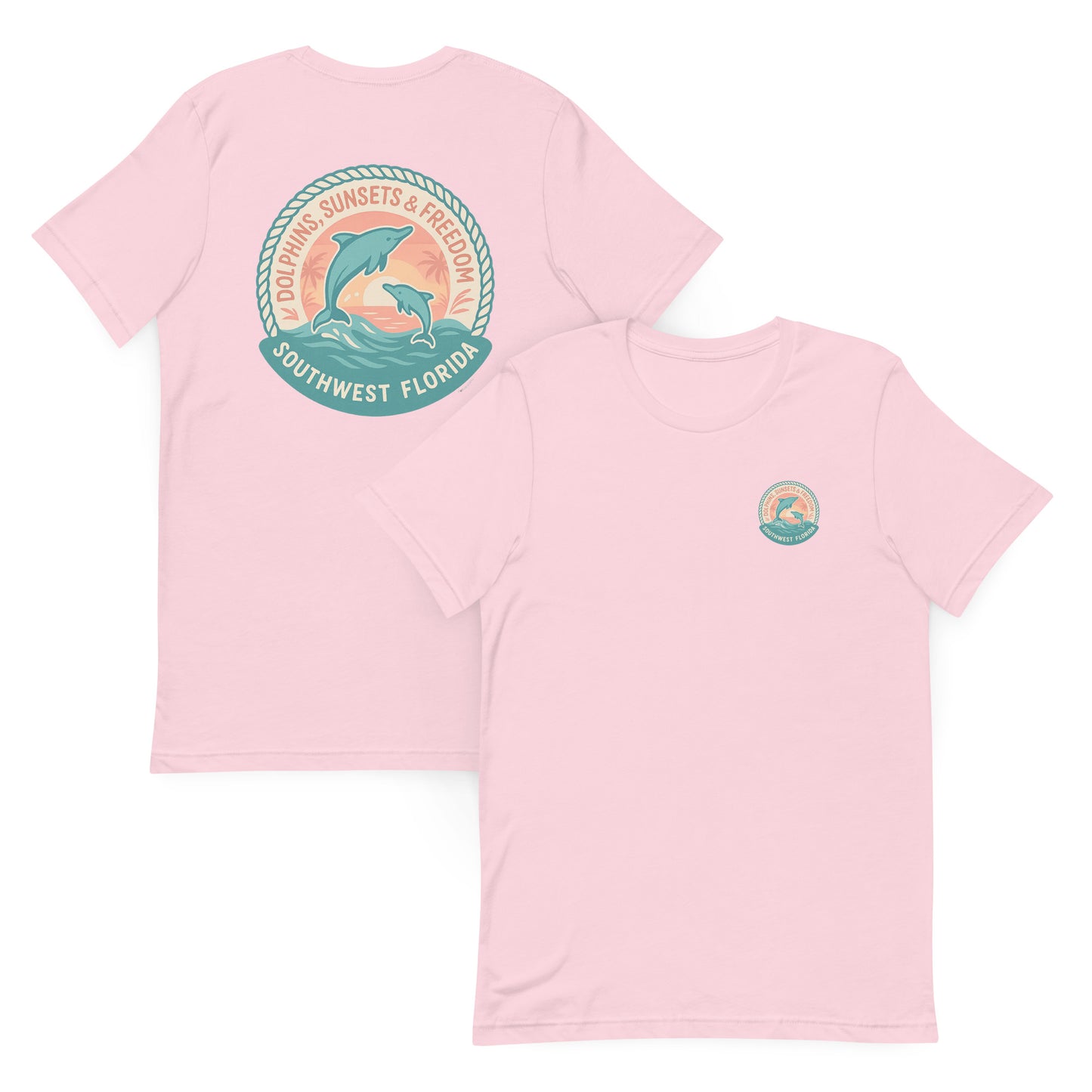 Dolphins, Sunshine & Freedom - The Everyday Coastal Tee (Unisex Crew Neck)