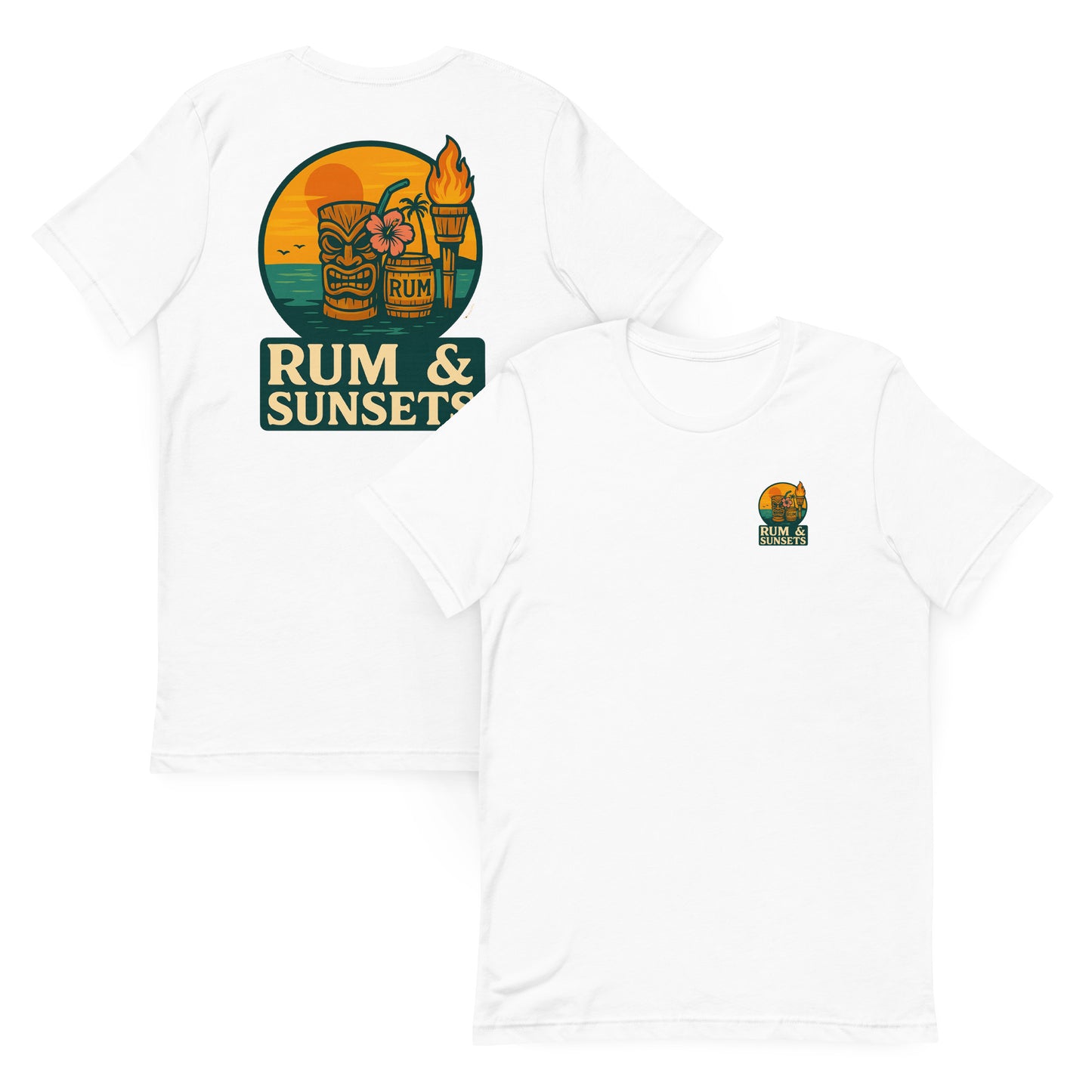 Rum & Sunsets  Tiki Edition – The Everyday Coastal Tee (Unisex Crew Neck)