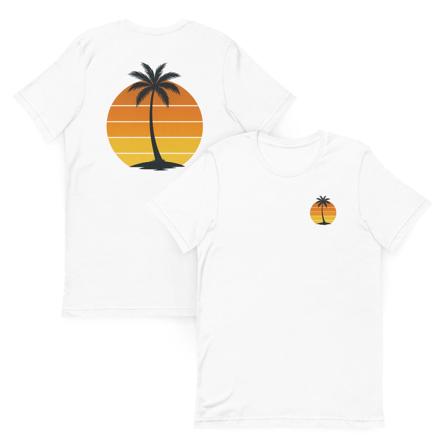 Single Palm at Sunset  Retro Edition – The Everyday Coastal Tee (Unisex Crew Neck)