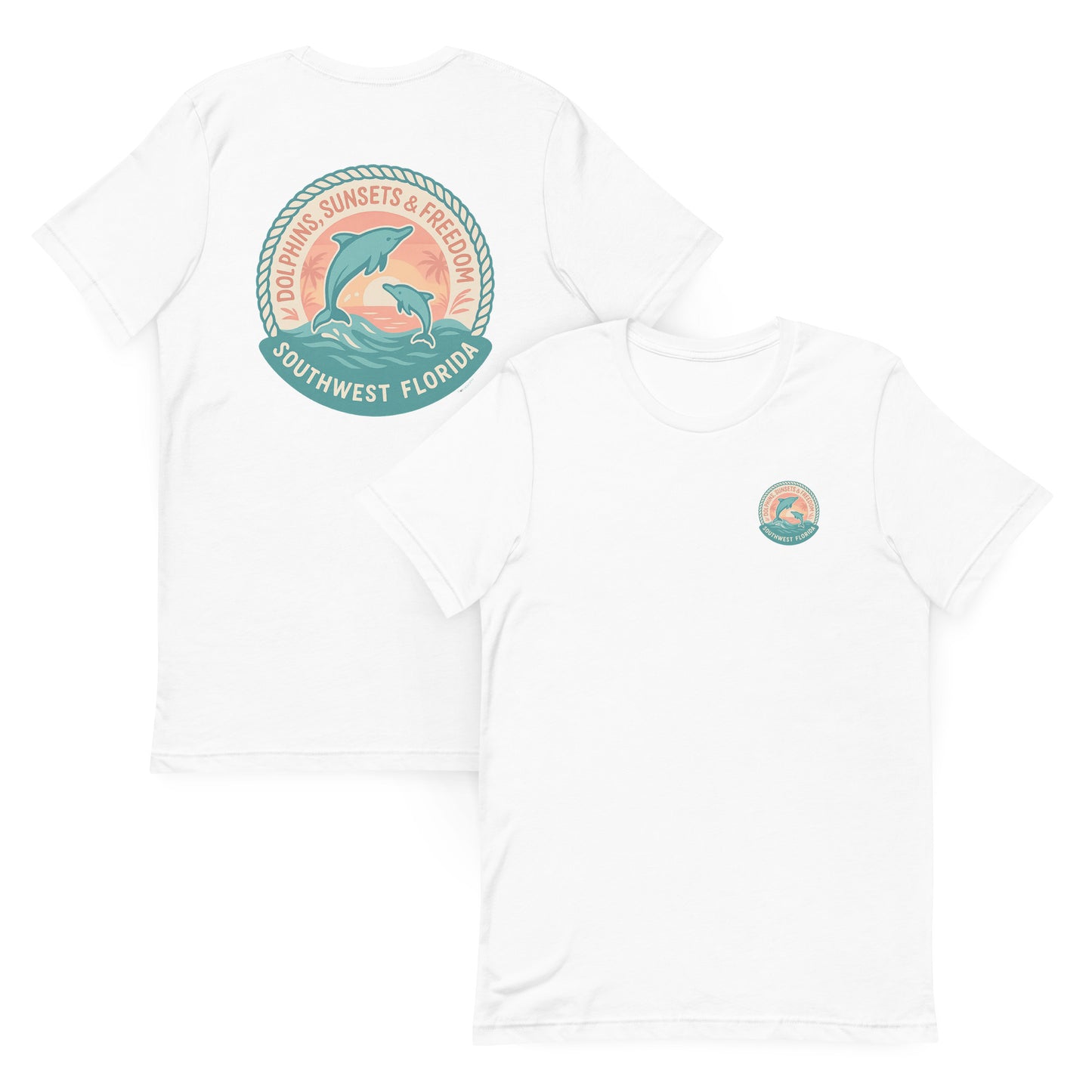 Dolphins, Sunshine & Freedom - The Everyday Coastal Tee (Unisex Crew Neck)