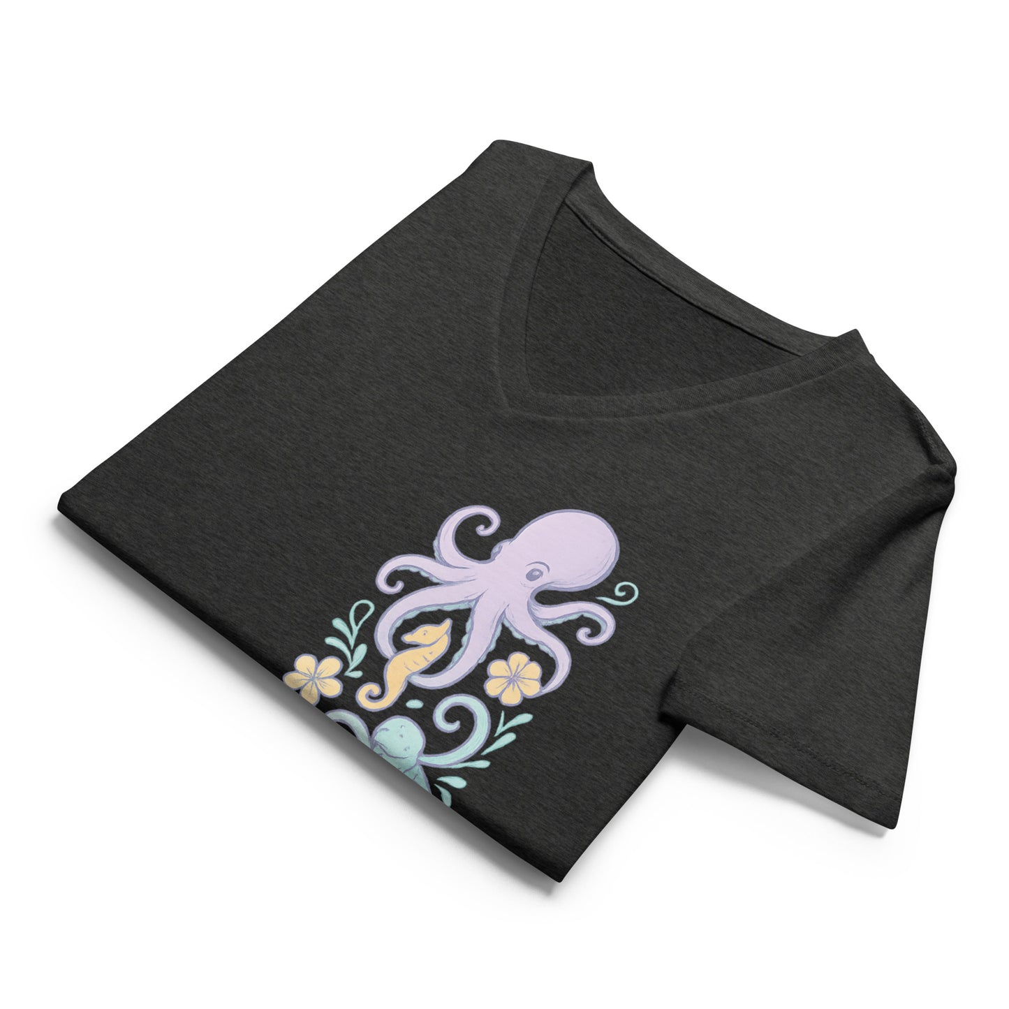 Lavender Reef Friends - Women’s Whimsical Coastal V-Neck