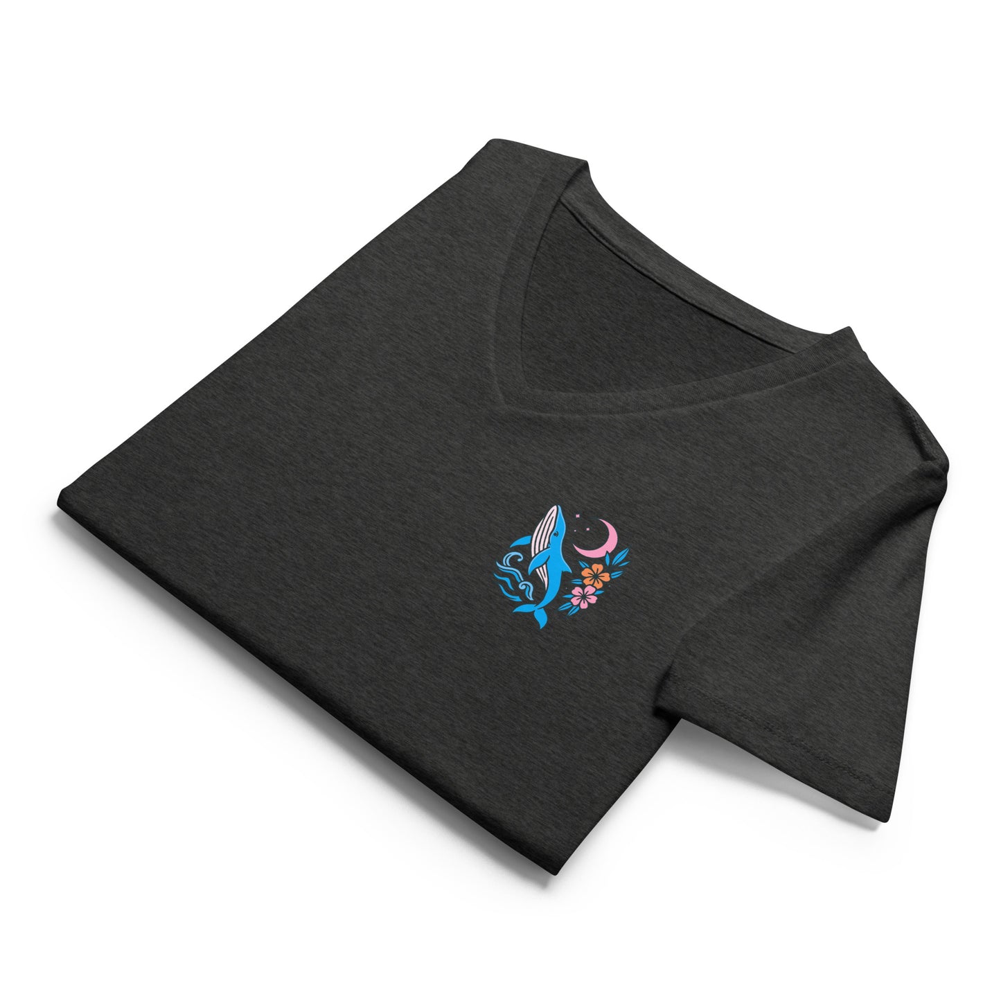 Moonrise Whale - Women’s Whimsical Coastal V-Neck
