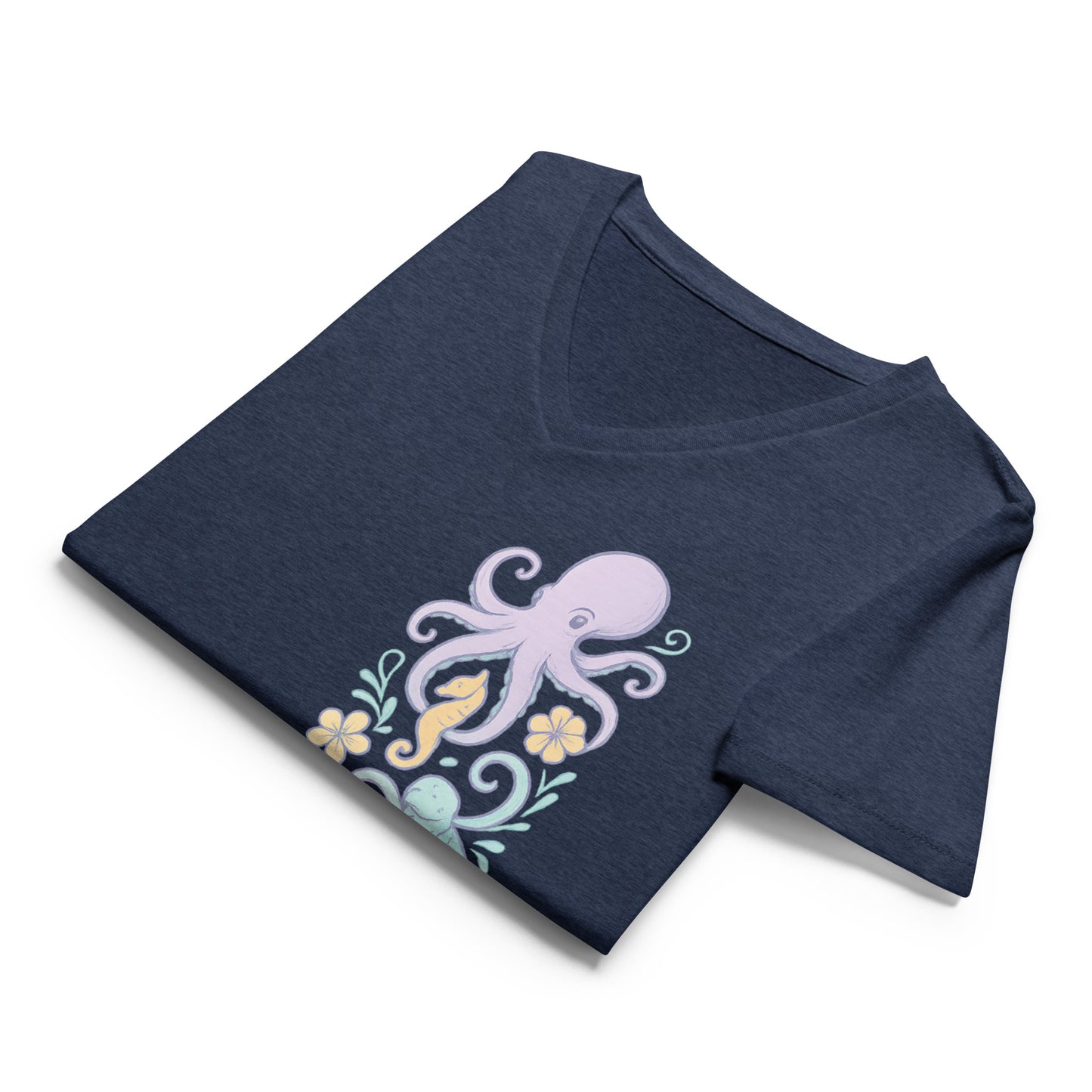 Lavender Reef Friends - Women’s Whimsical Coastal V-Neck