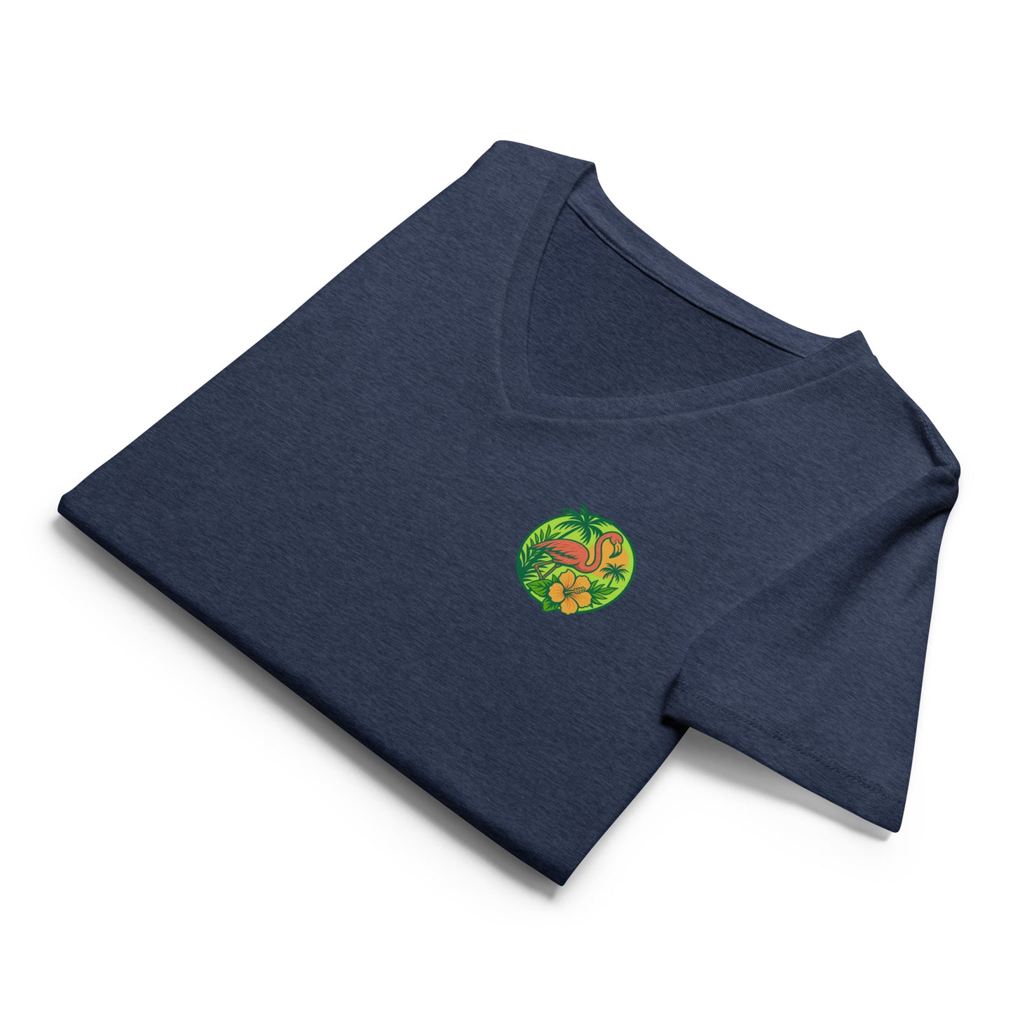 Flamingo in Bloom - Women’s Whimsical Coastal V-Neck