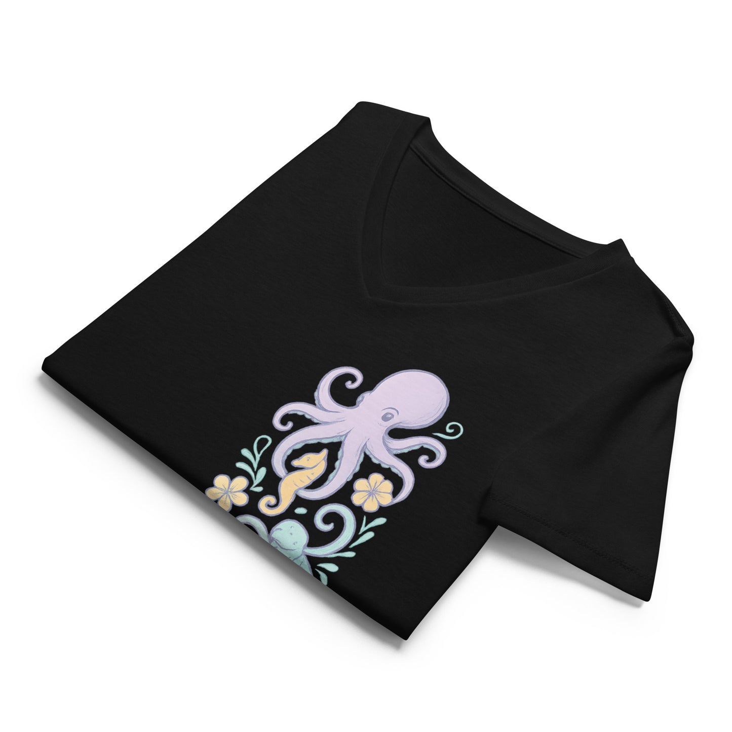 Lavender Reef Friends - Women’s Whimsical Coastal V-Neck