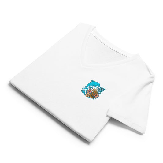 Island Dolphin Bloom (Women’s relaxed v-neck)
